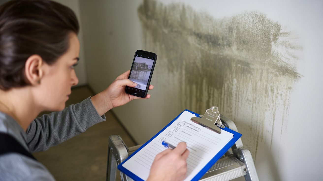 Restoration professional documenting damage in Greensboro